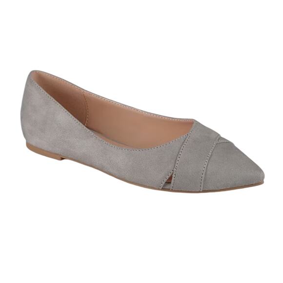 Journee Women's Winslo Pointed Toe Ballet Flats Gray Size 7 - Picture 1 of 4